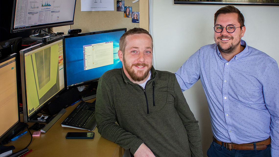 JLG Director of IT Casey Hammer and Systems Administrator Kyle Swenson.